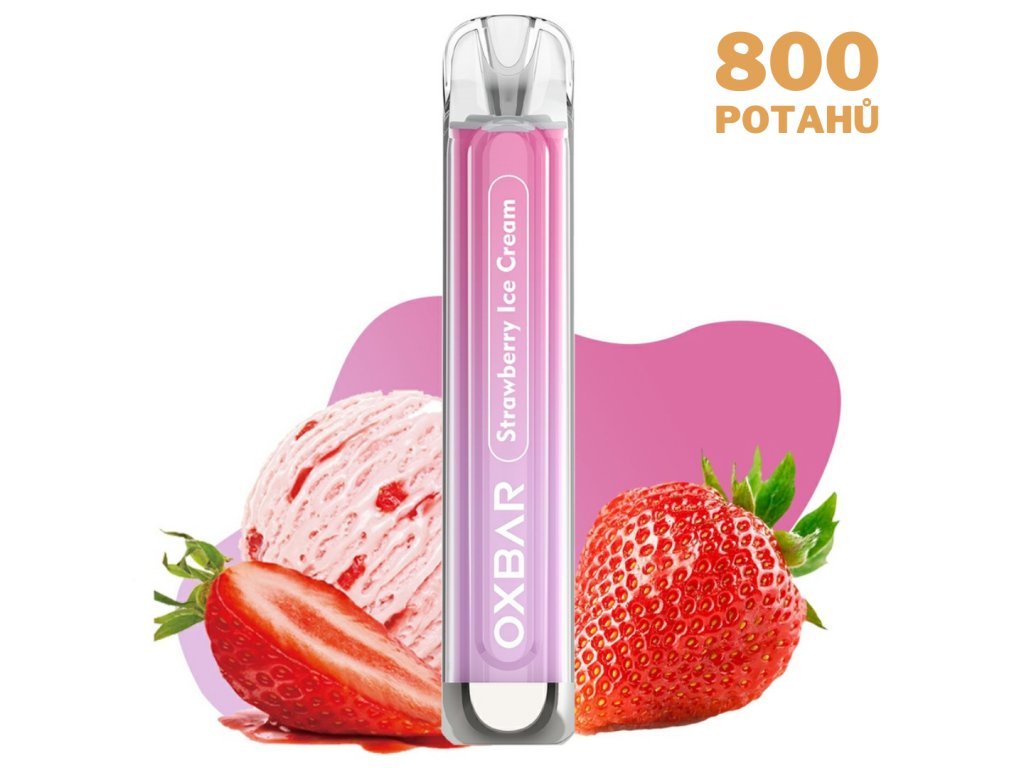 OXVA OXBAR C800 STRAWBERRY ICE CREAM e-cigareta