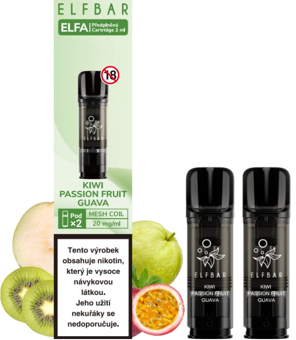 Elf Bar ELFA Pods cartridge 2Pack Kiwi Passion Fruit Guava 20mg