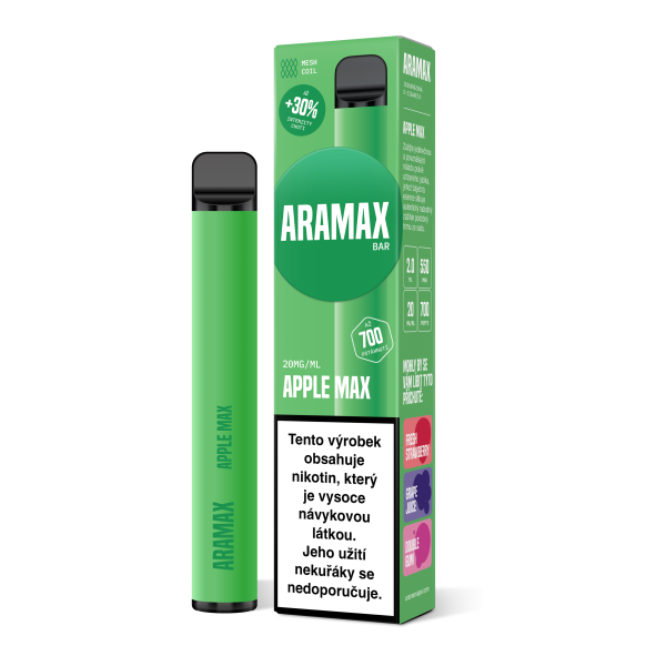 Aramax Bar 700 e-cigareta Apple MAX 550mAh 2ml 20mg 1 ks