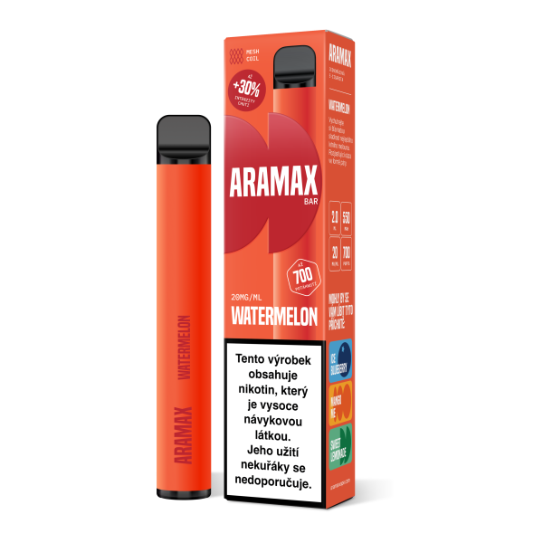 Aramax Bar 700 e-cigareta Watermelon 550mAh 2ml 20mg 1 ks