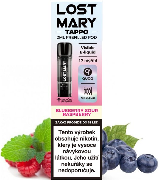 Elf Bar LOST MARY TAPPO Pods cartridge 1Pack Blueberry Sour Raspberry 17mg