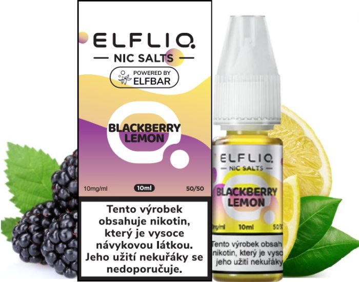 Elf Bar Liquid ELFLIQ Nic SALT Blackberry Lemon 10ml - 10mg