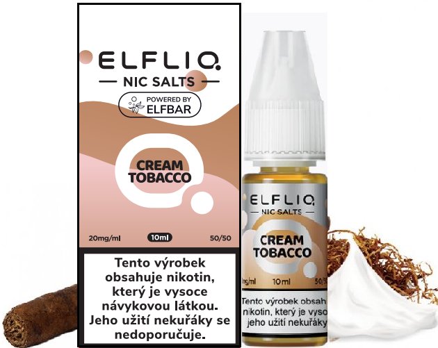 Elf Bar Liquid ELFLIQ Nic SALT Cream Tobacco 10ml - 20mg