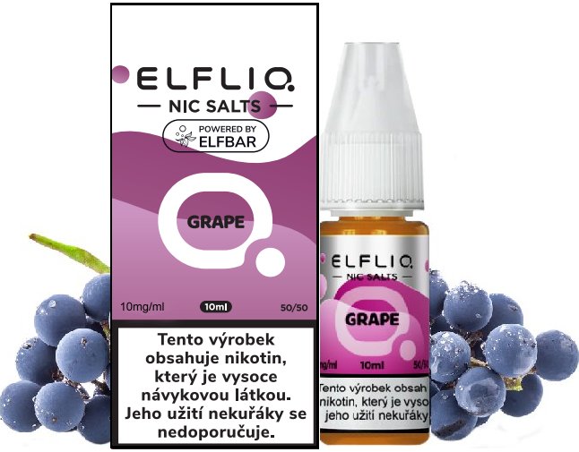 Elf Bar Liquid ELFLIQ Nic SALT Grape 10ml - 10mg