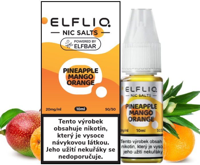 Elf Bar Liquid ELFLIQ Nic SALT Pineapple Mango Orange 10ml - 20mg