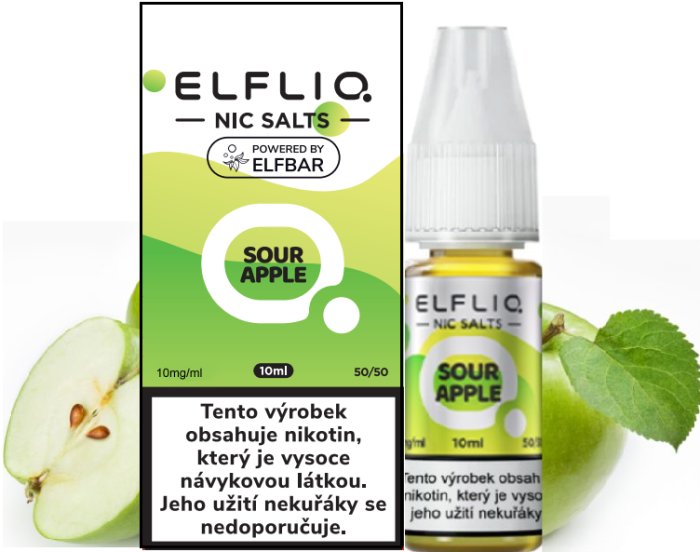 Elf Bar Liquid ELFLIQ Nic SALT Sour Apple 10ml - 10mg