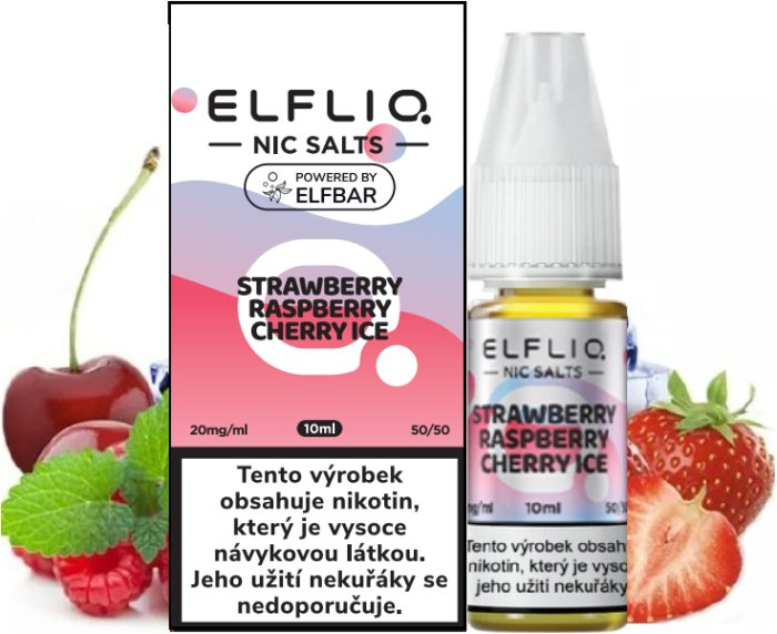 Elf Bar Liquid ELFLIQ Nic SALT Strawberry Raspberry Cherry Ice 10ml - 20mg