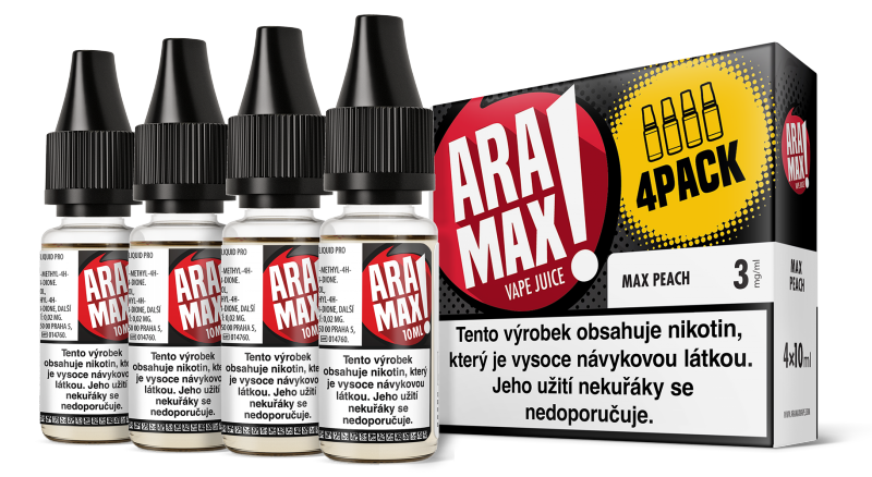 Liquid ARAMAX 4Pack Max Peach 4x10ml - 18 mg
