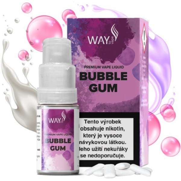 Ostatní Liquid WAY to Vape Bubble Gum 10ml-12mg