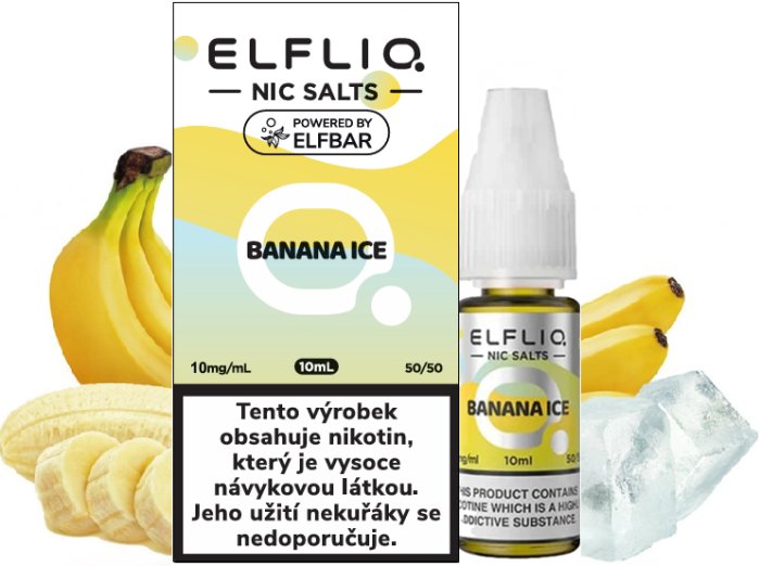 Elf Bar Liquid ELFLIQ Nic SALT Banana Ice 10ml - 10mg