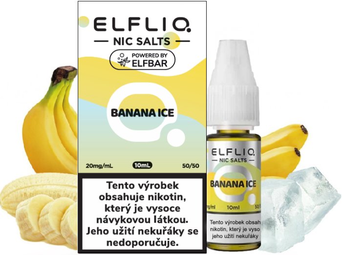 Elf Bar Liquid ELFLIQ Nic SALT Banana Ice 10ml - 20mg
