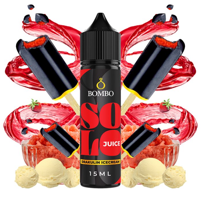Příchuť Bombo Solo Juice S&V 15ml Drakulin Icecream (Jahodovo-vanilková zmrzlina s colou)