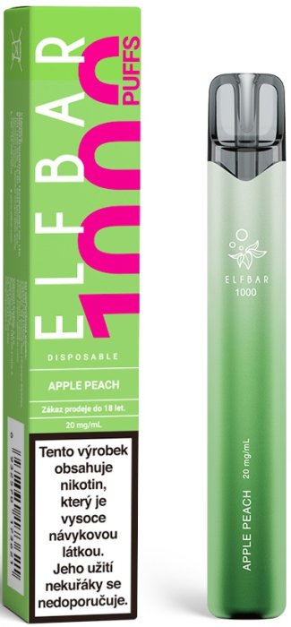 Elf Bar 1000 e-cigareta 20mg Apple Peach