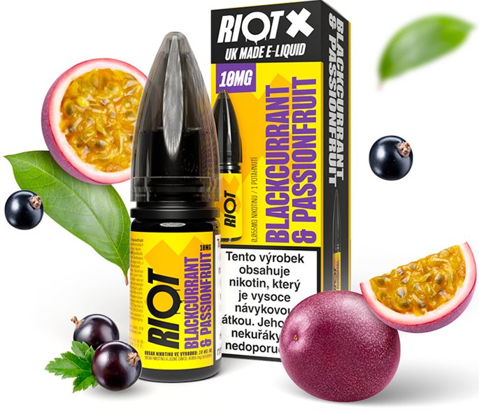Riot Labs Liquid RIOT X Salt Blackcurrant & Passionfruit (Černý rybíz a marakuja) 10ml-10mg