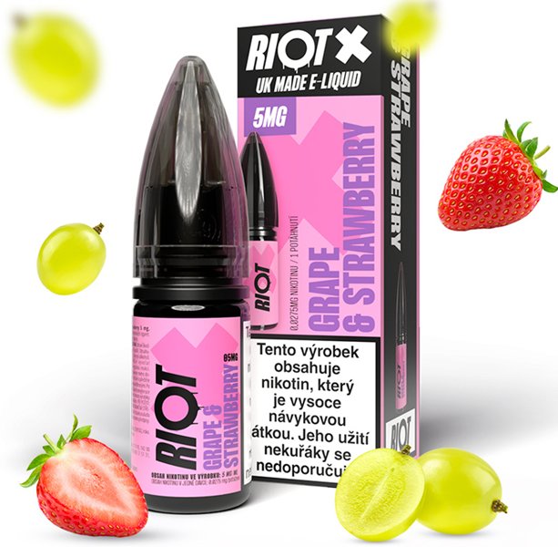 Riot Labs Liquid RIOT X Salt Grape & Strawberry (Hroznové víno a jahoda) 10ml-20mg