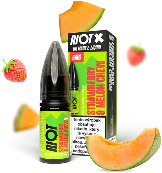 Riot Labs Liquid RIOT X Salt Strawberry & Melon Chew (Jahodovo-melounová žvýkačka) 10ml-10mg