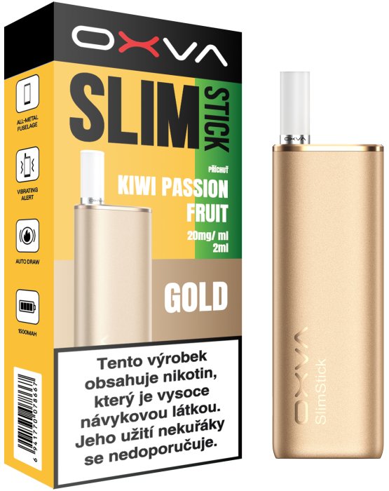 OXVA SLIMSTICK e-cigareta 1500mAh Kiwi Passion Fruit 20mg Gold color