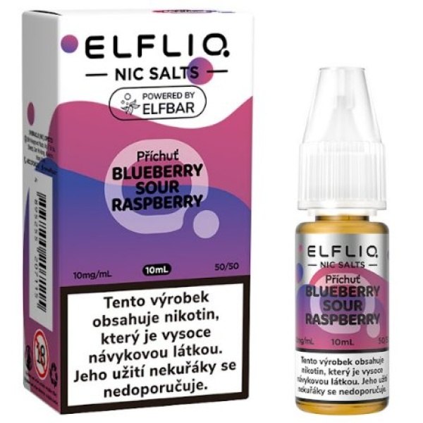 Elf Bar Liquid ELFLIQ Nic SALT Blueberry Sour Raspberry 10ml - 10mg