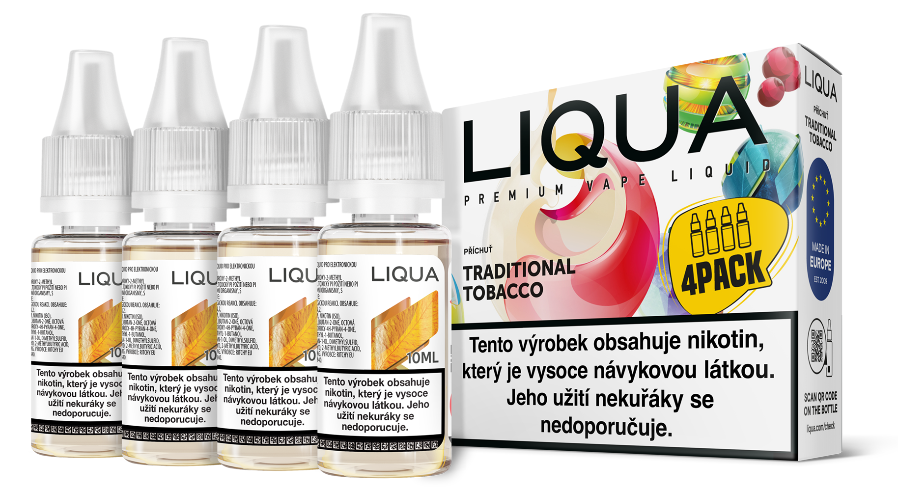 Traditional tobacco 4x10ml  (Tradiční tabák) - Liquid LIQUA Elements 4Pack - 3 mg